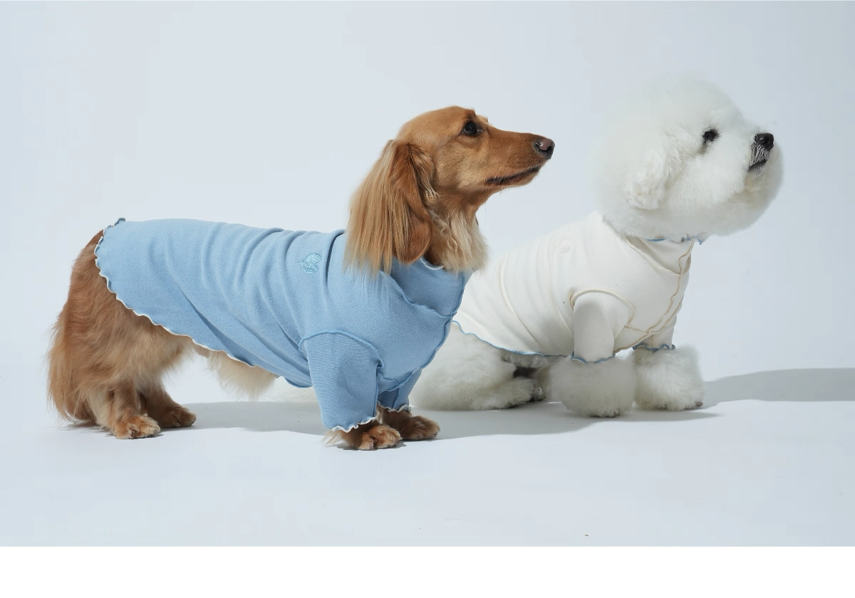 Ruffle Base Layer Top — Puppy Gallery Korean Pet Shirt for Small, Medium, and Large Dogs & Cats, Soft and Comfortable Inner Wear