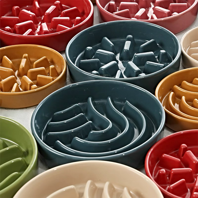 PEHOM ZenBowl – Microwave-Safe Ceramic Slow Feeder for Cats & Dogs