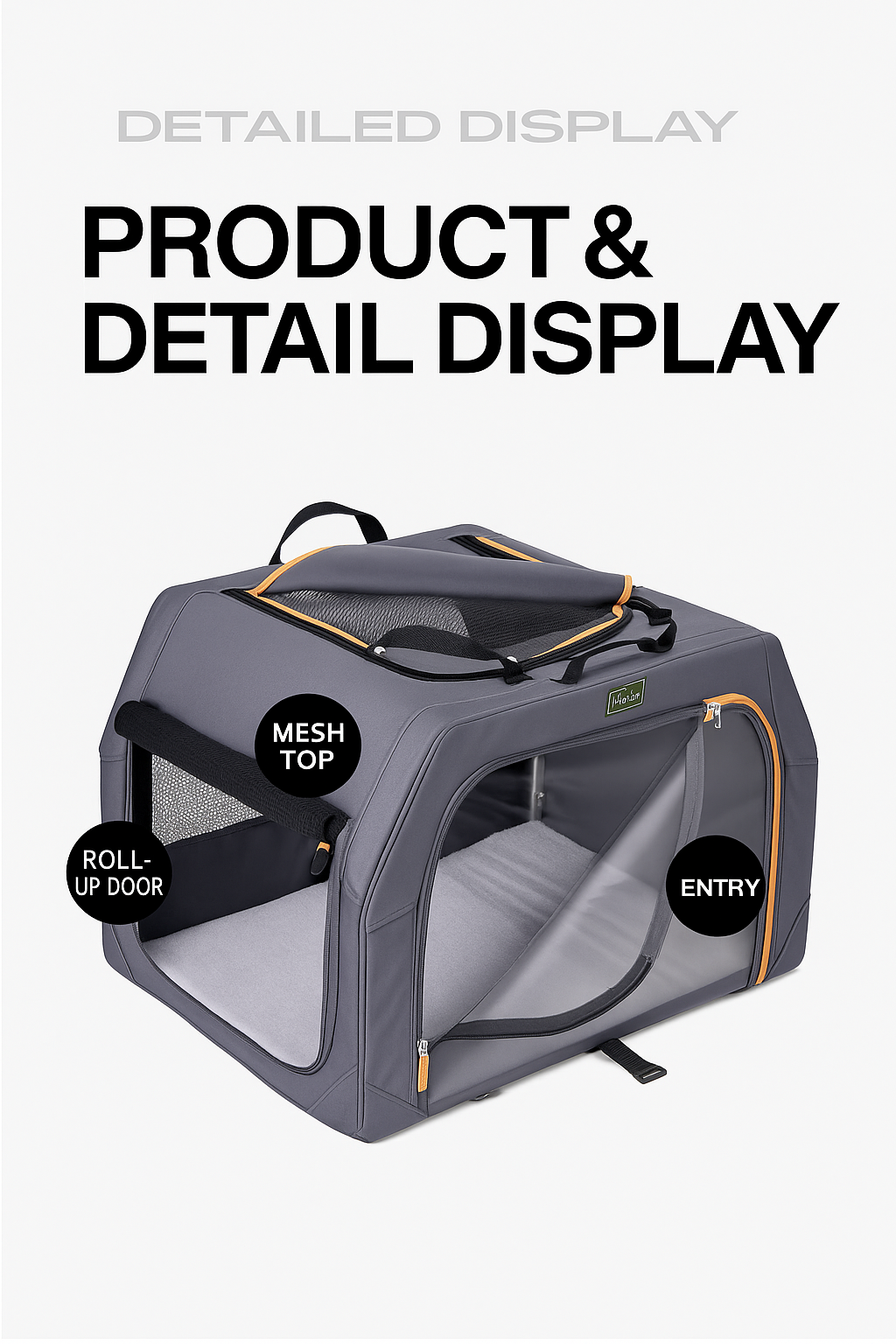 HUNTER Germany Portable Pet Travel Carrier – Breathable & Foldable Crate for Car, Camping & Outdoor Use