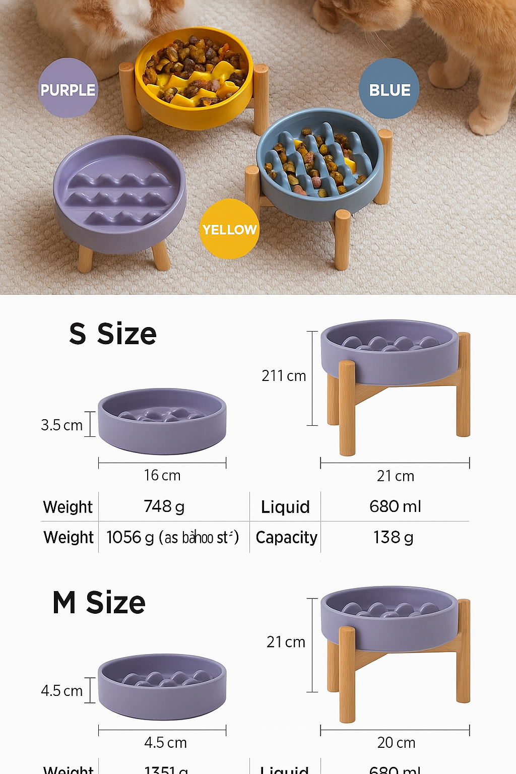 PEHOM ZenBowl – Microwave-Safe Ceramic Slow Feeder for Cats & Dogs